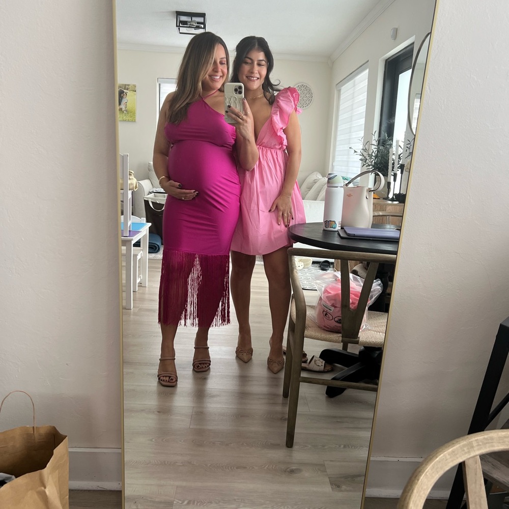 Elegant Pink Fringe Dress